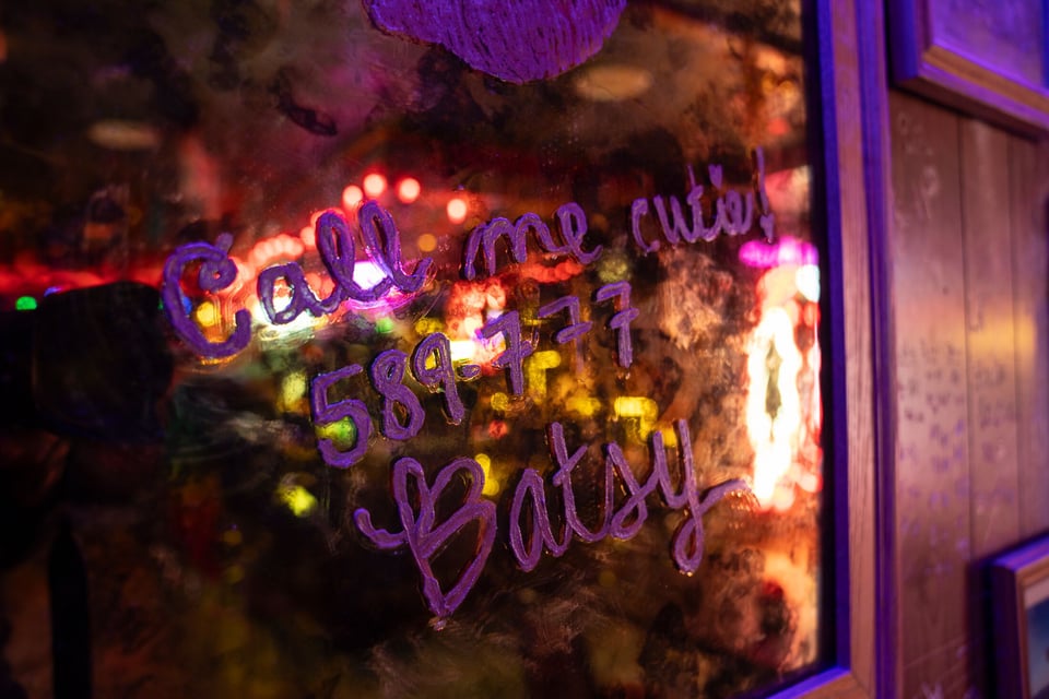Batsy Lipstick on Mirror Mural 1